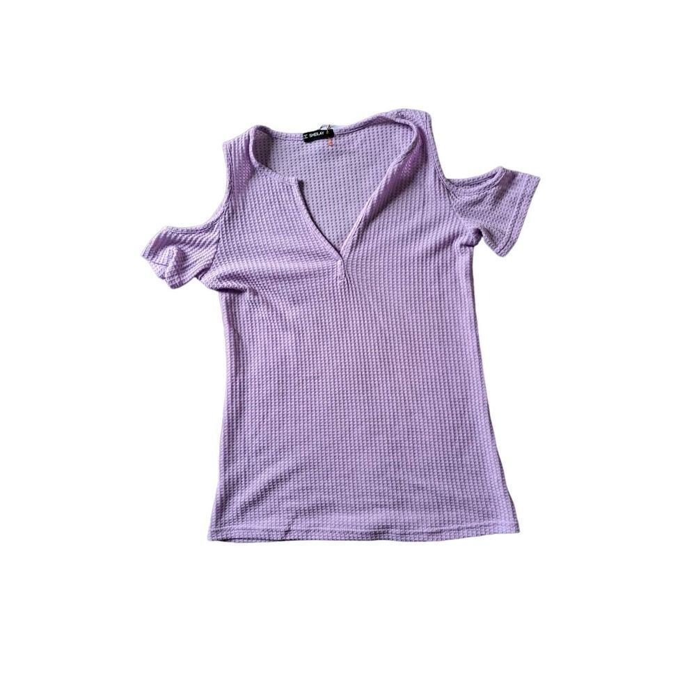 SHEILAY Purple NWOT Short Sleeve Shirt Size Large